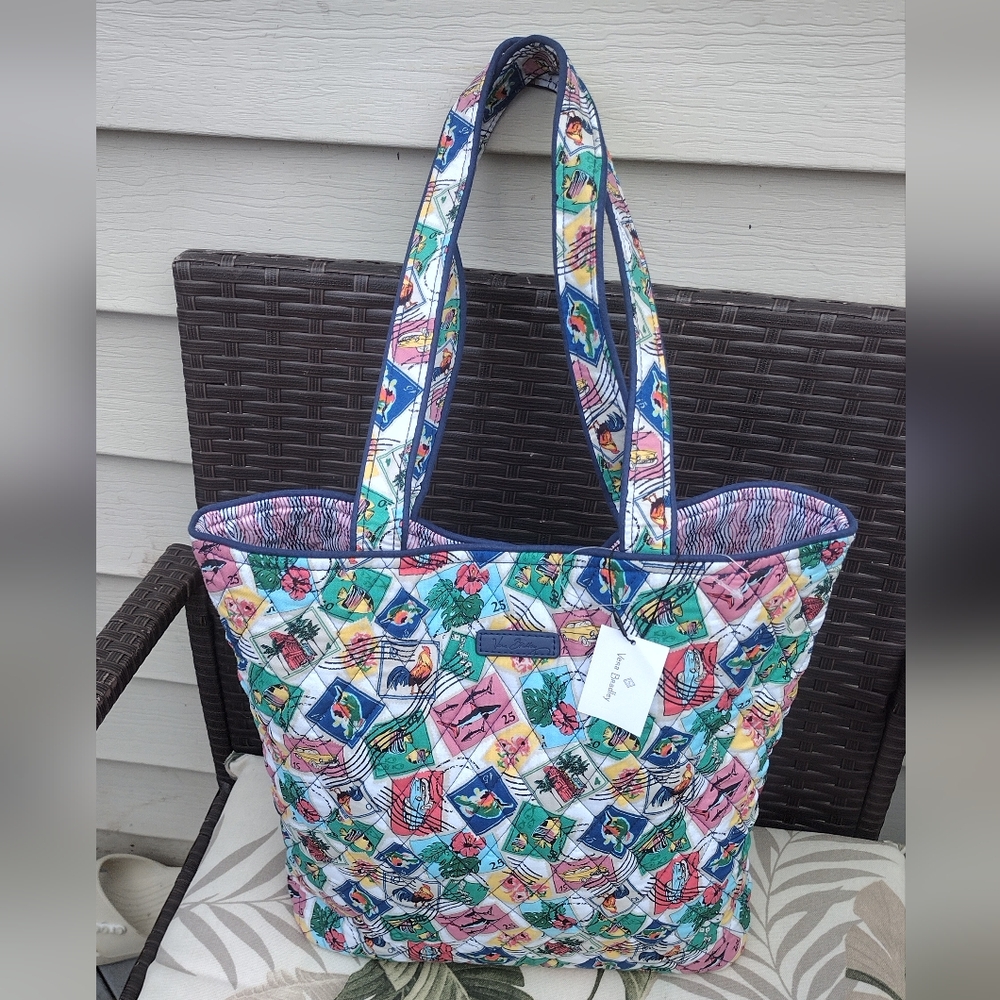 NWT Vera Bradley tote Miller bag in Cuban Stamps